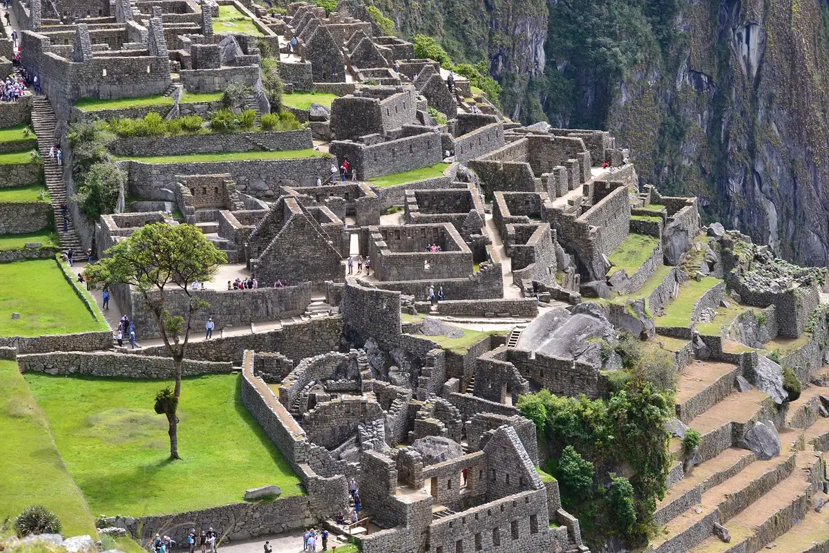 The ancient ruins of Machu Picchu in Peru.