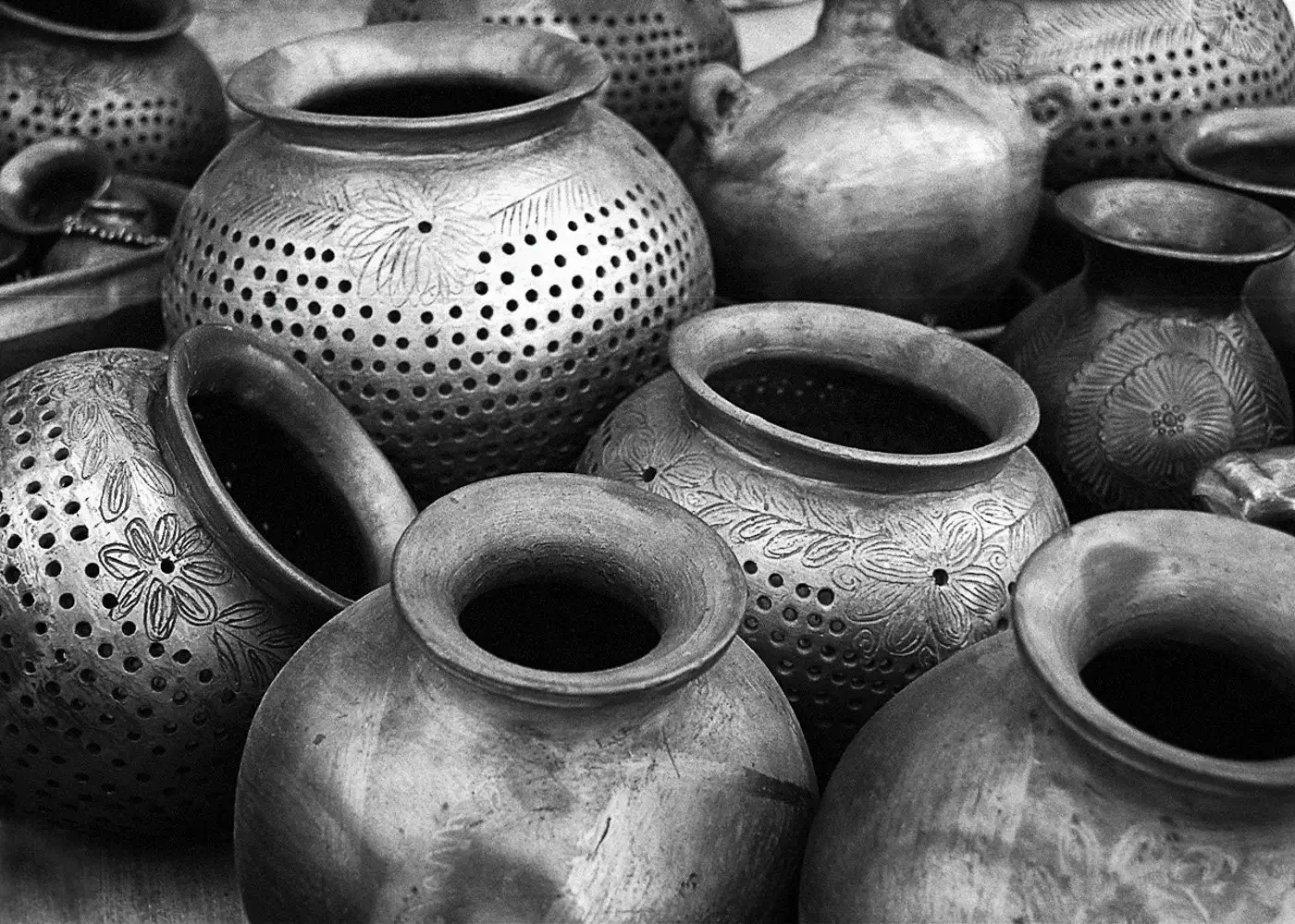 A local artisan crafting pottery.